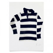 Print | Navy + White Hoops Football Jumper | A3